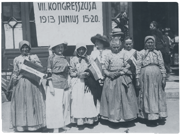 Peasant women delegates at International Women’s Congress in 1913
