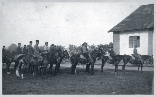 Austro-Hungarian cavalry soldiers on horseback