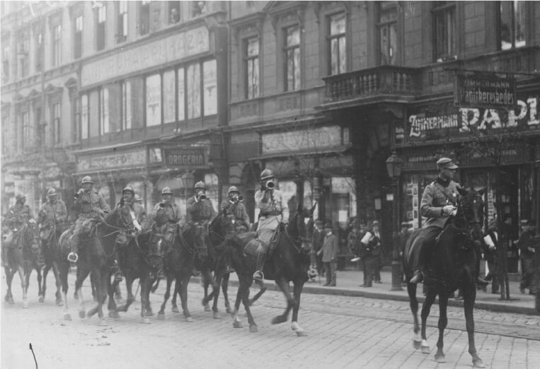 Romanian cavalry marching into Budapest in 1919