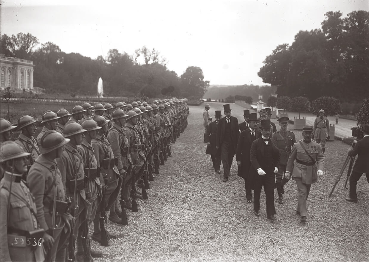 The Hungarian delegation entering the Trianon palace to sign the Treaty of Trianon on June 4 1920