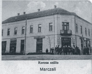 Korona Hotel in downtown town Marcali Hungary 1928
