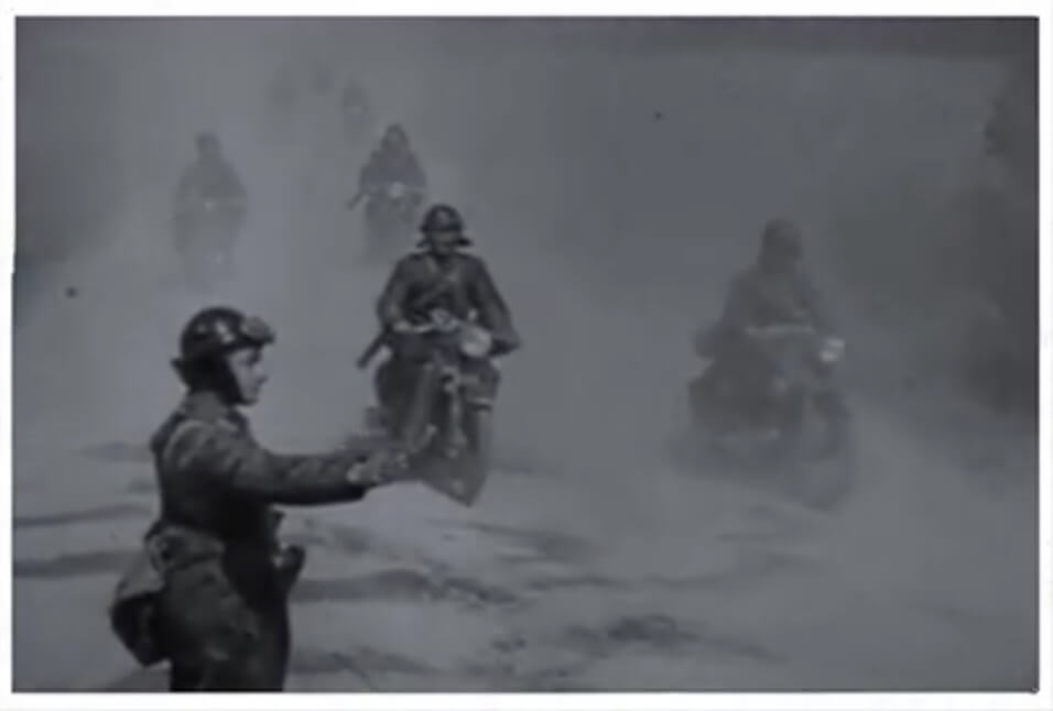 Hungarian motorcycle brigade as they entered Transylvanian territory occupied by Hungarian troops in September 1940