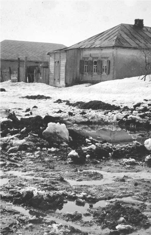 House in winter on the Eastern front during World War II