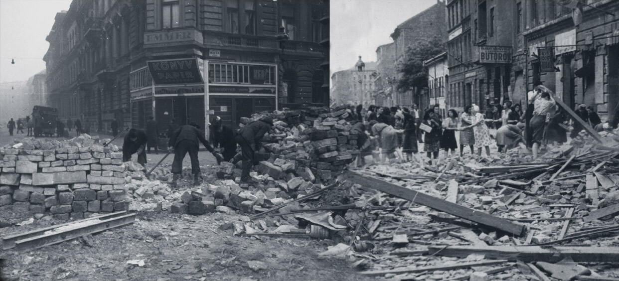 Cleaning up Budapest destruction after the Siege in 1945