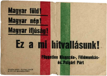 Zoltán Tildy campaign pamphlet from 1945