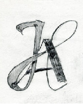 Typographic lettering by Ari and an example of her artwork