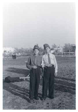 Two young pioneers in uniform during the Rákosi era
