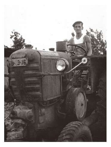 Farmer on tractor in Hungary