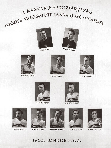 Hungarian football team’s publicity pamphlet in 1953