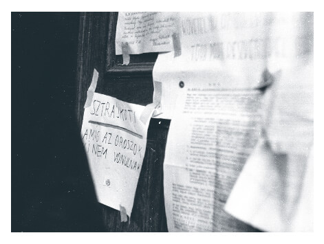 Fliers posted during the 1956 Hungarian revolution