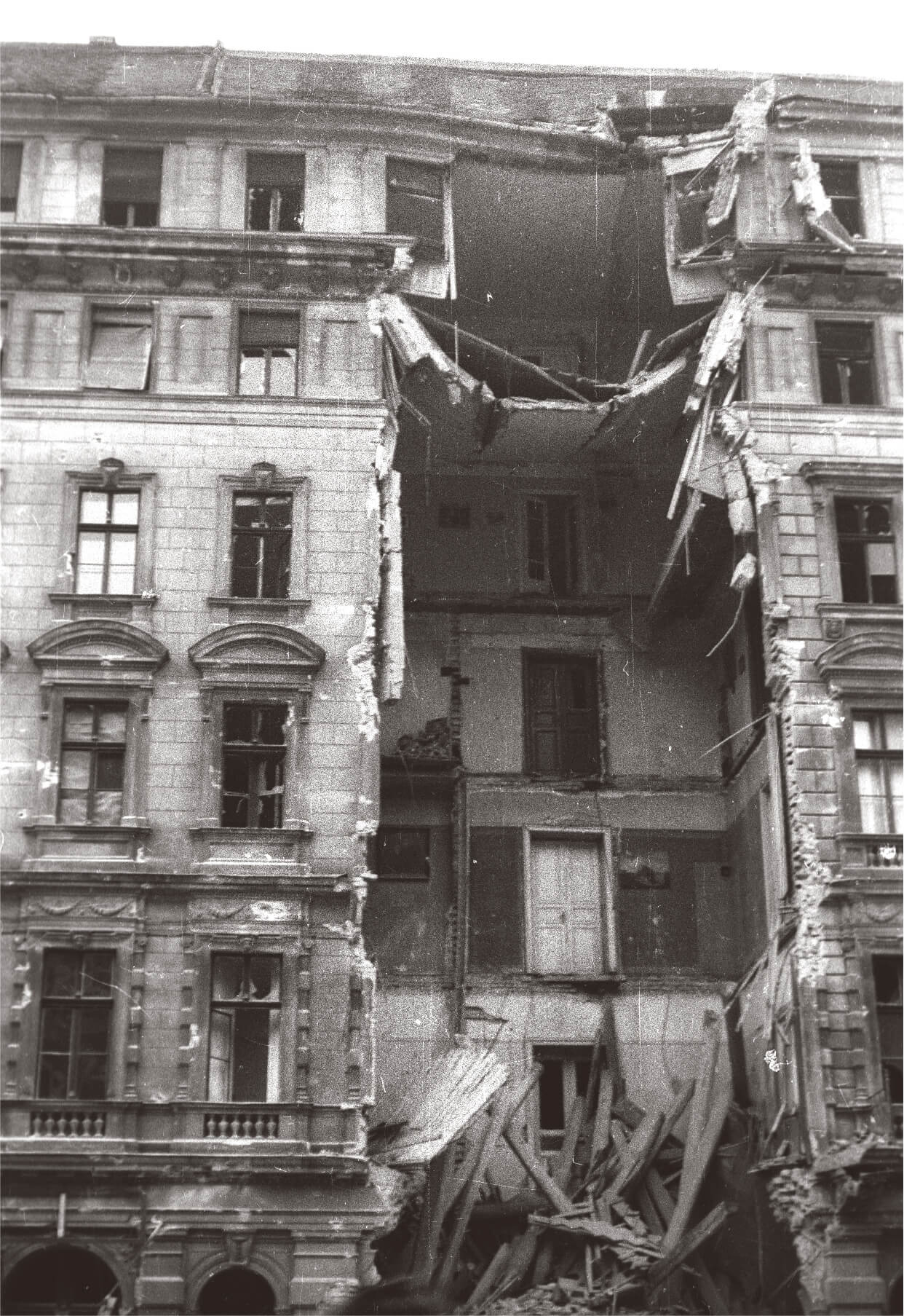 Bombed Budapest building in 1956