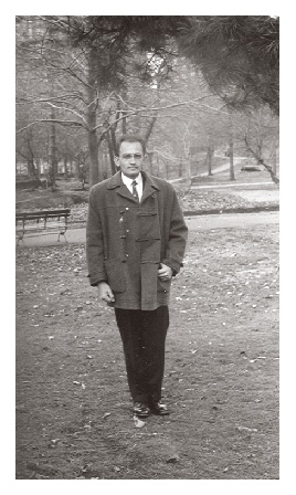 Gyula Fábos on the grounds of Rutgers University in 1957