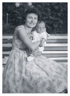 Ari holds baby Laci in 1960