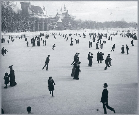 Budapest ice skating on Lake Városliget in 1907