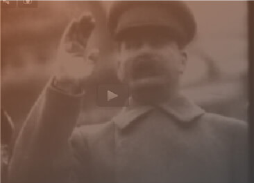 Stalin giving a speech in 1933