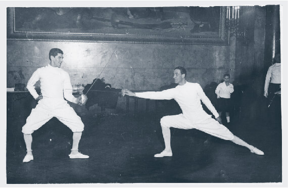 Endre Kabos with Giulio Gaudini at the Los Angeles Olympic Games in 1932