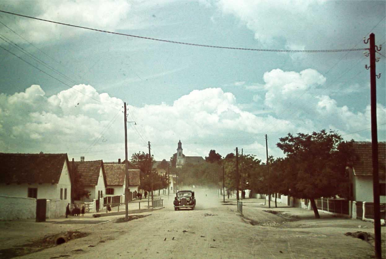 DKW car in rural Hungary in 1940