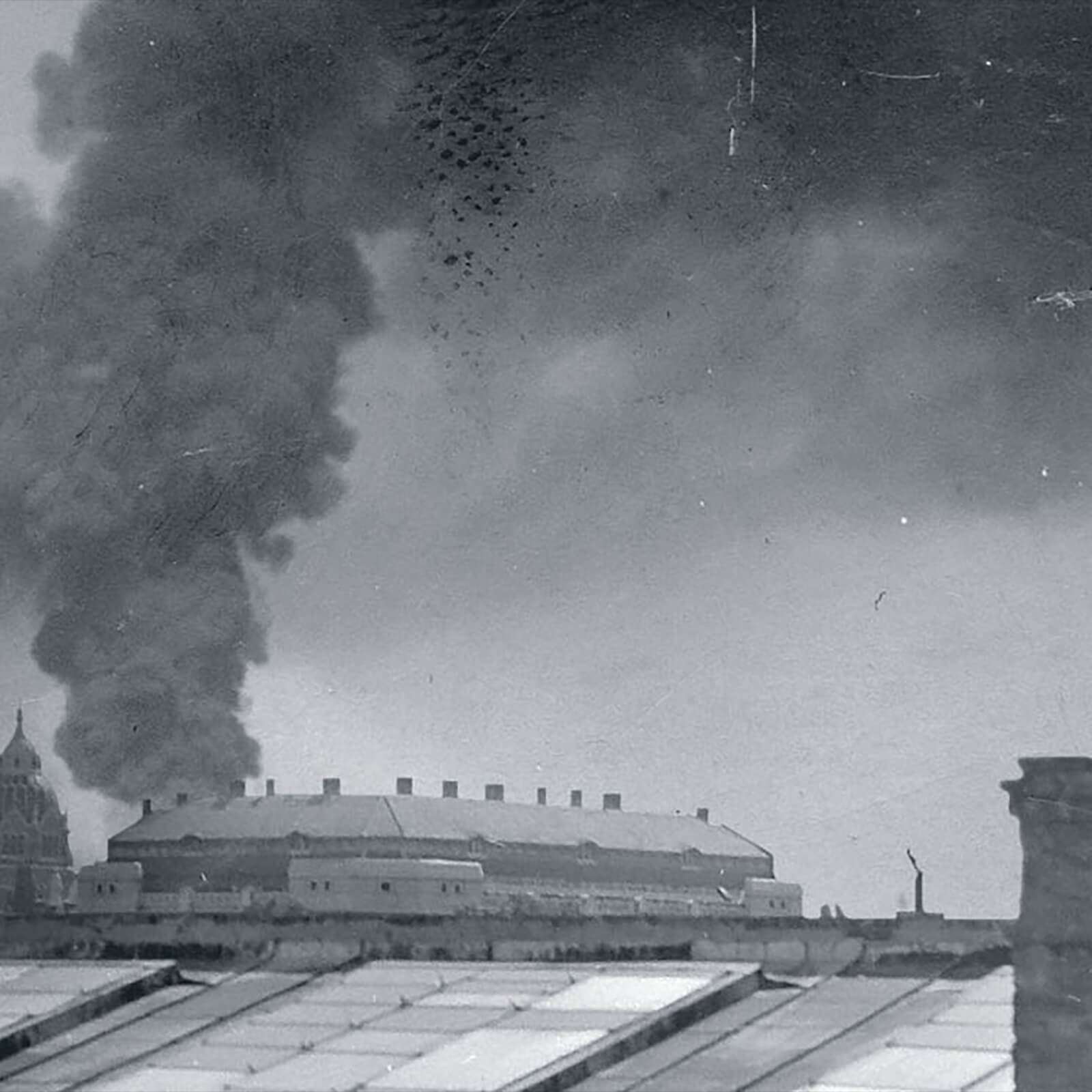 Bombed Budapest buildings in 1944