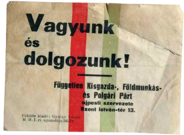 Zoltán Tildy campaign pamphlet from 1945