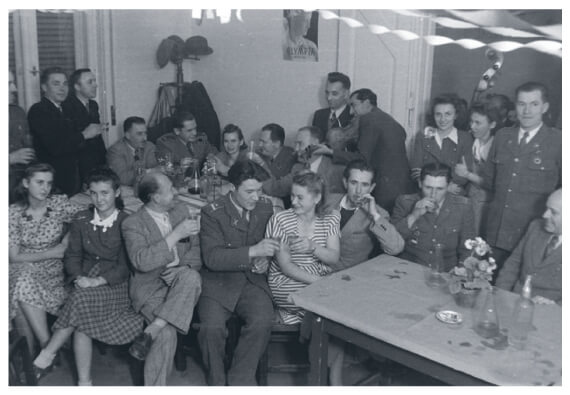 Hungarian Communist Party members socialize