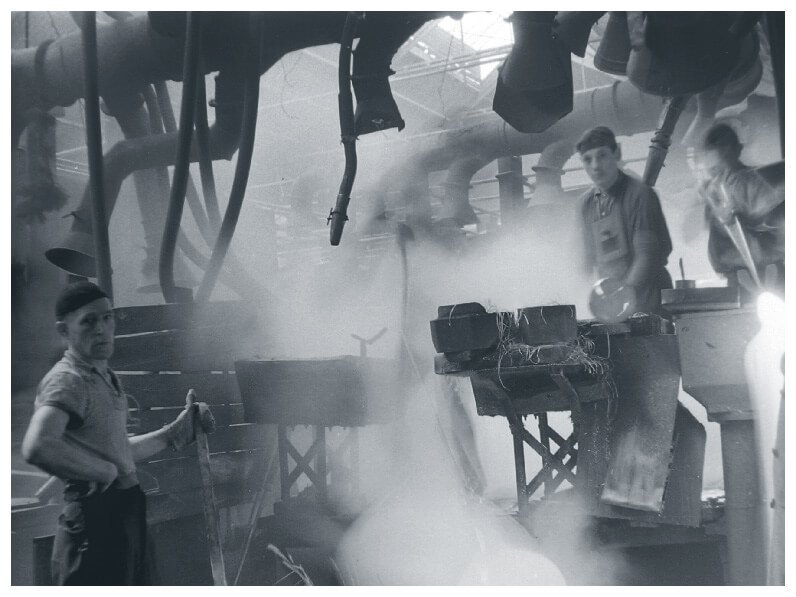 Industrial factory work in Hungary 1950