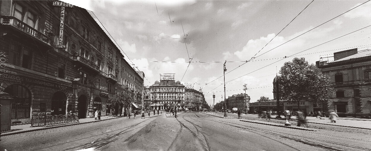 Budapest street scene in 1953
