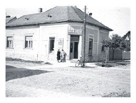 Corner store in Marcali Hungary in 1940s