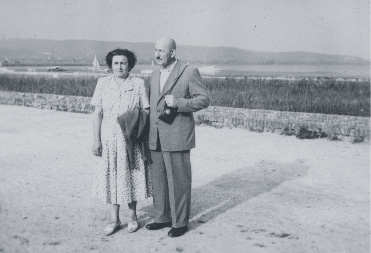 Gizi and Pista walk by Lake Balaton in the late 1960s